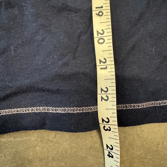 Vintage Y2K Mcbling Rhinestone Graphic Navy Floral Henley Women's Medium Tee - Picture 5 of 5